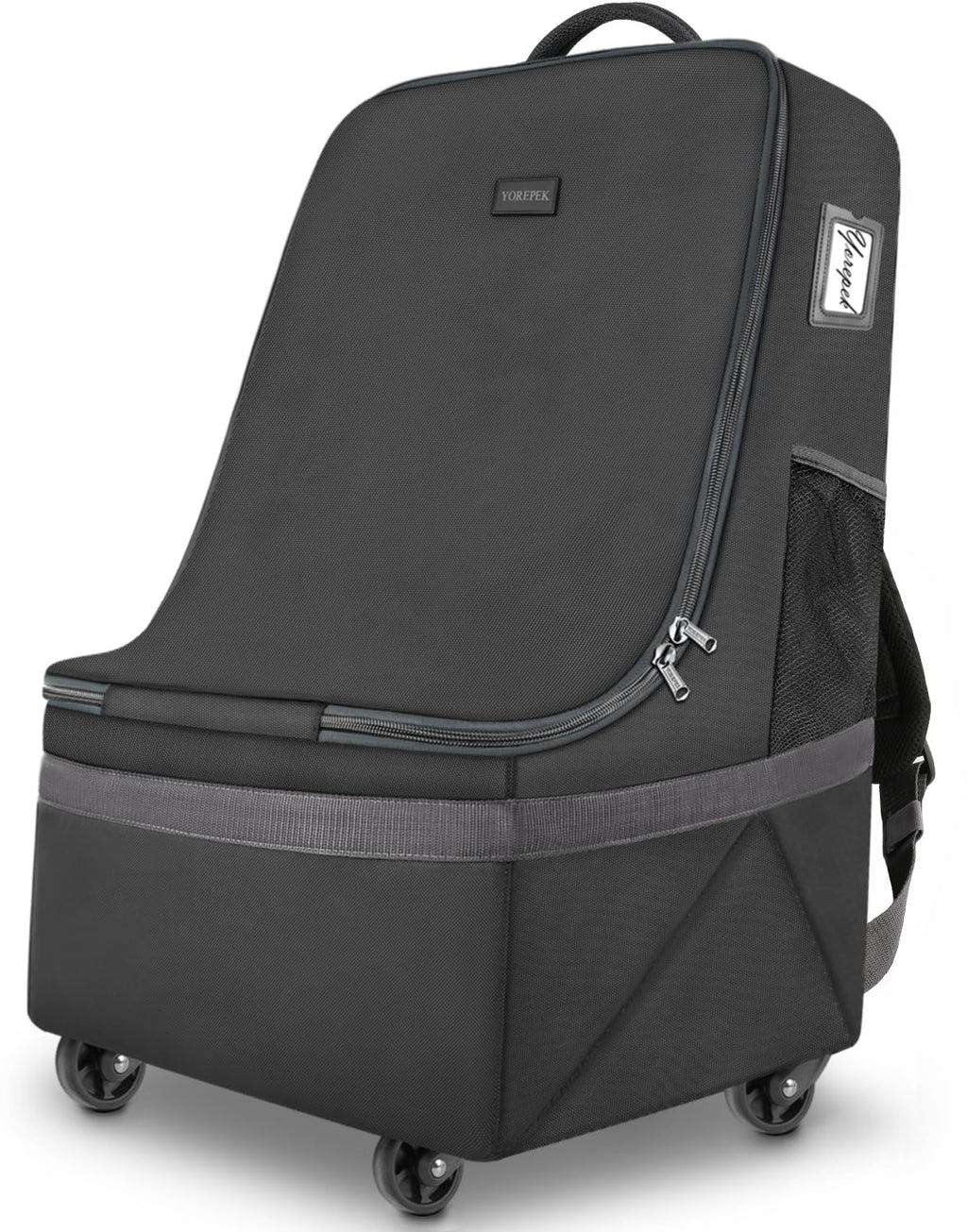 YOREPEK Car Seat Travel Bag with Wheels Padded Car Seat Backpack Large Carseat Travel Bag for Airplane Gate Check Bag Car Seat Travel Cover with Shoulder Strap Car Seat Carrier for Airport