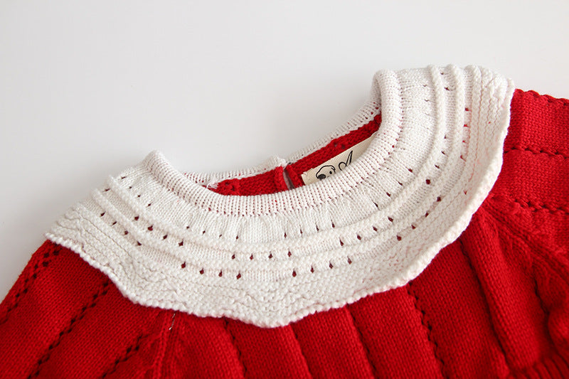 2020 Korean Style Baby Knitted Romper with Collar