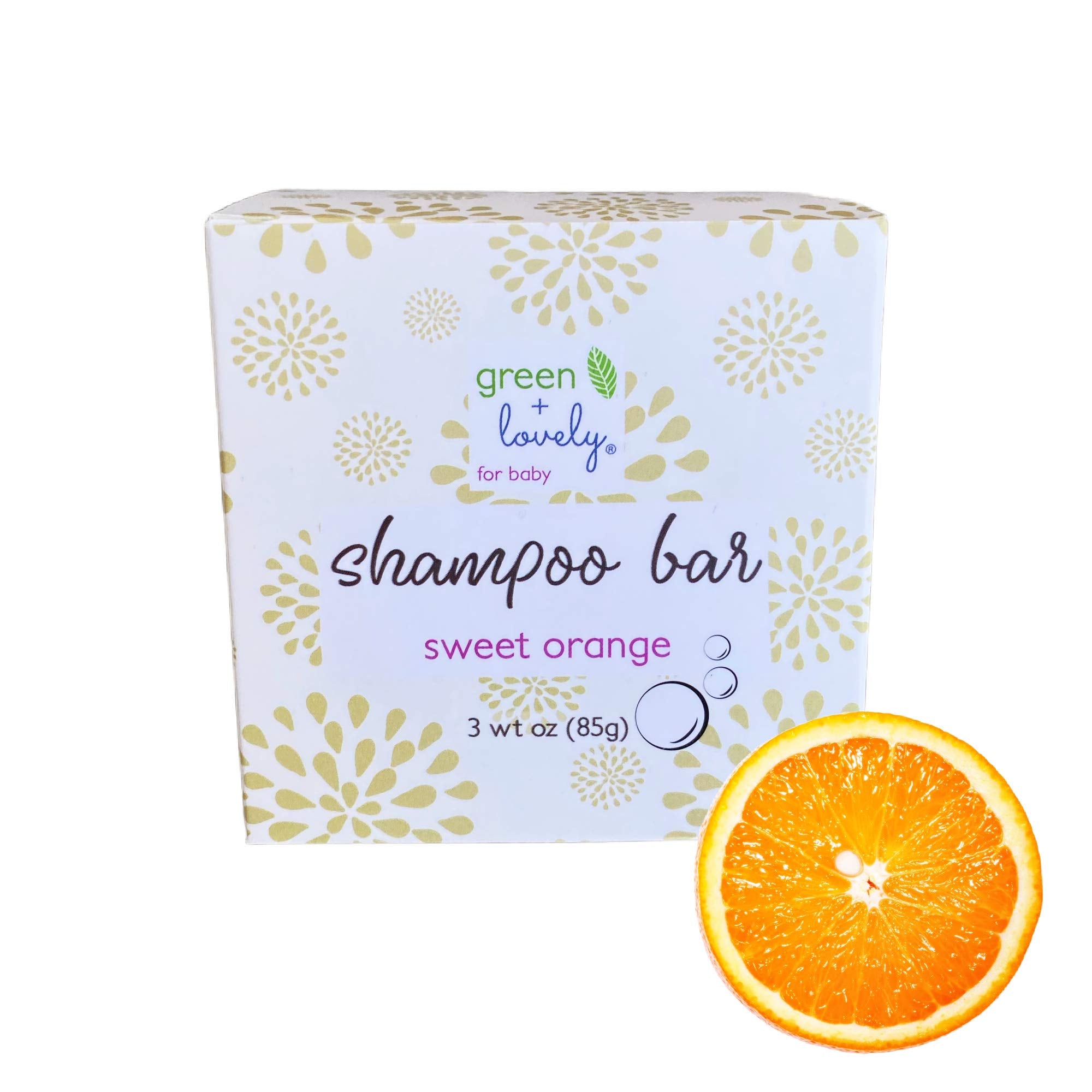 Green + Lovely Sweet Orange Baby and Kids Shampoo + Body Bar /// Gentle SLS Sulfate and Paraben free hair and body wash for babies and kids
