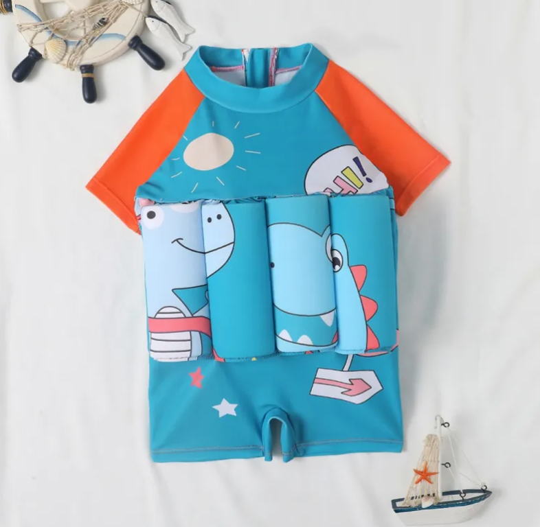 Kids' Dinosaur Buoyancy Swimsuit Jumpsuit