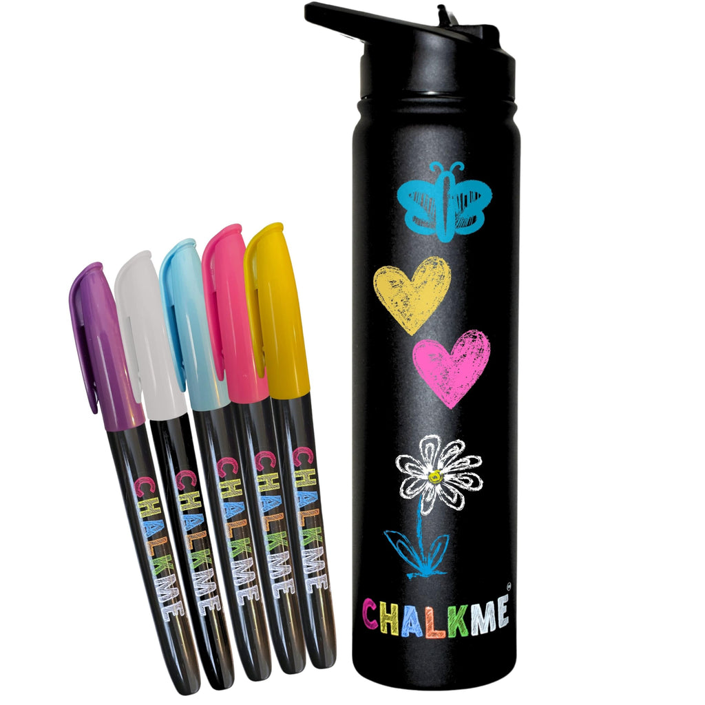 25oz Kids Water Bottle Stainless Steel. Chalk Markers Included. Washable Markers For Kids. Kids Activities 4-8. Girls Boys Gifts. Winter Crafts For Kids. Kids Painting Kit. Valentines Gifts For Kids.