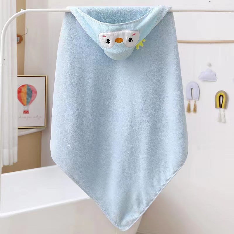 Soft Coral Fleece Hooded Towel for Babies and Kids