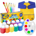 Washable Kids Paint Set 10 ct 7 Paint Brushes for Kids Paint Pallet Toddler Smock – Washable Paint for Kids Kids Paint Supplies Washable Paint