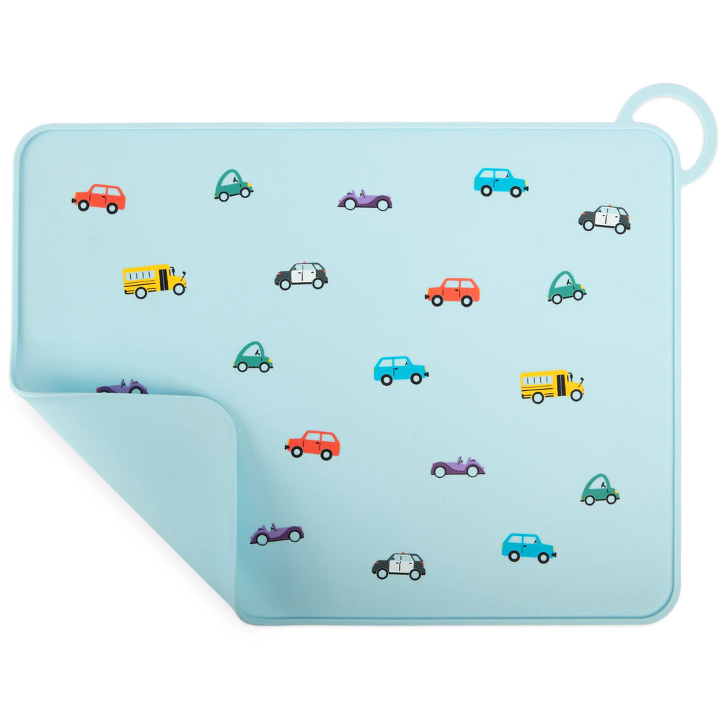 Silicone Placemat - Kids Placemats for Dining Table - Placemats for Kids with Ridged Edges Non-Slip Grip Kids Placemat Car Design - by Fire Rooster Kids