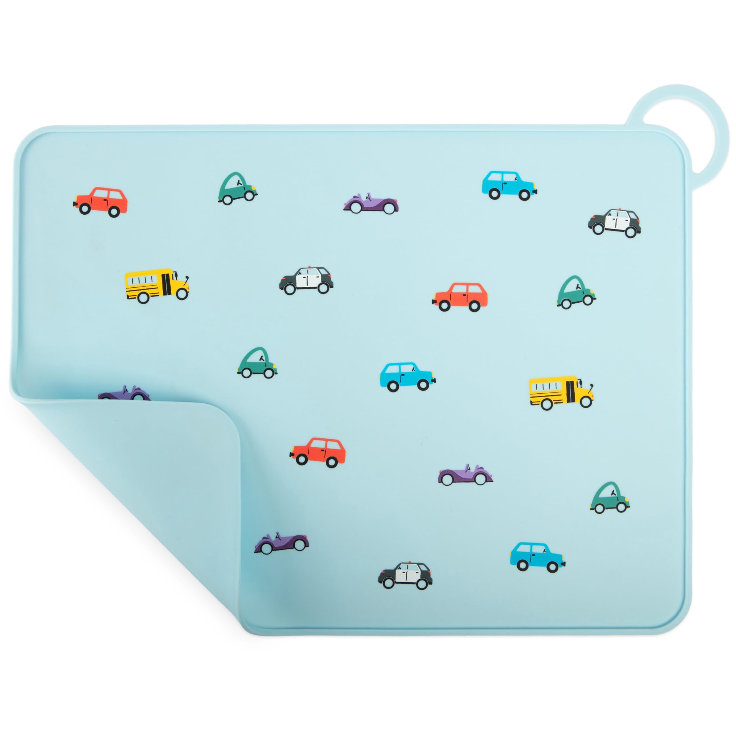 Silicone Placemat - Kids Placemats for Dining Table - Placemats for Kids with Ridged Edges Non-Slip Grip Kids Placemat Car Design - by Fire Rooster Kids