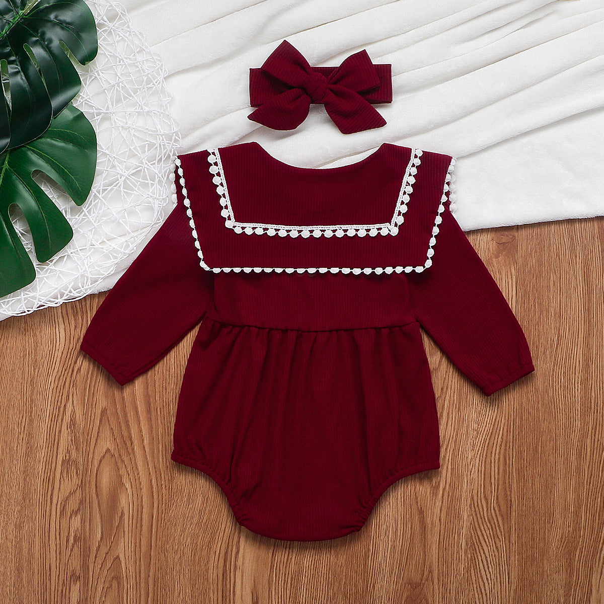 Sweet Ruffle Collar Baby Jumpsuit for Kids