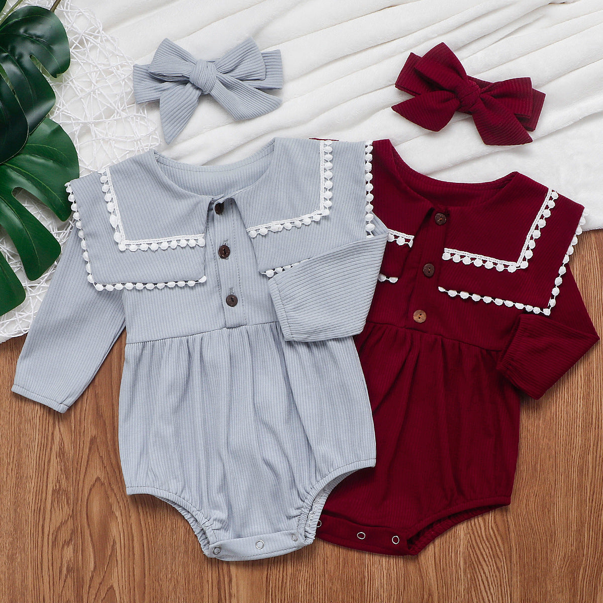 Sweet Ruffle Collar Baby Jumpsuit for Kids