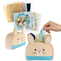 Kids Preferred Peter Rabbit Tissue Box Montessori Sensory Toy 8 Double Sided Tissues For Infants Babies and Kids Based on the Beatrix Potter Books