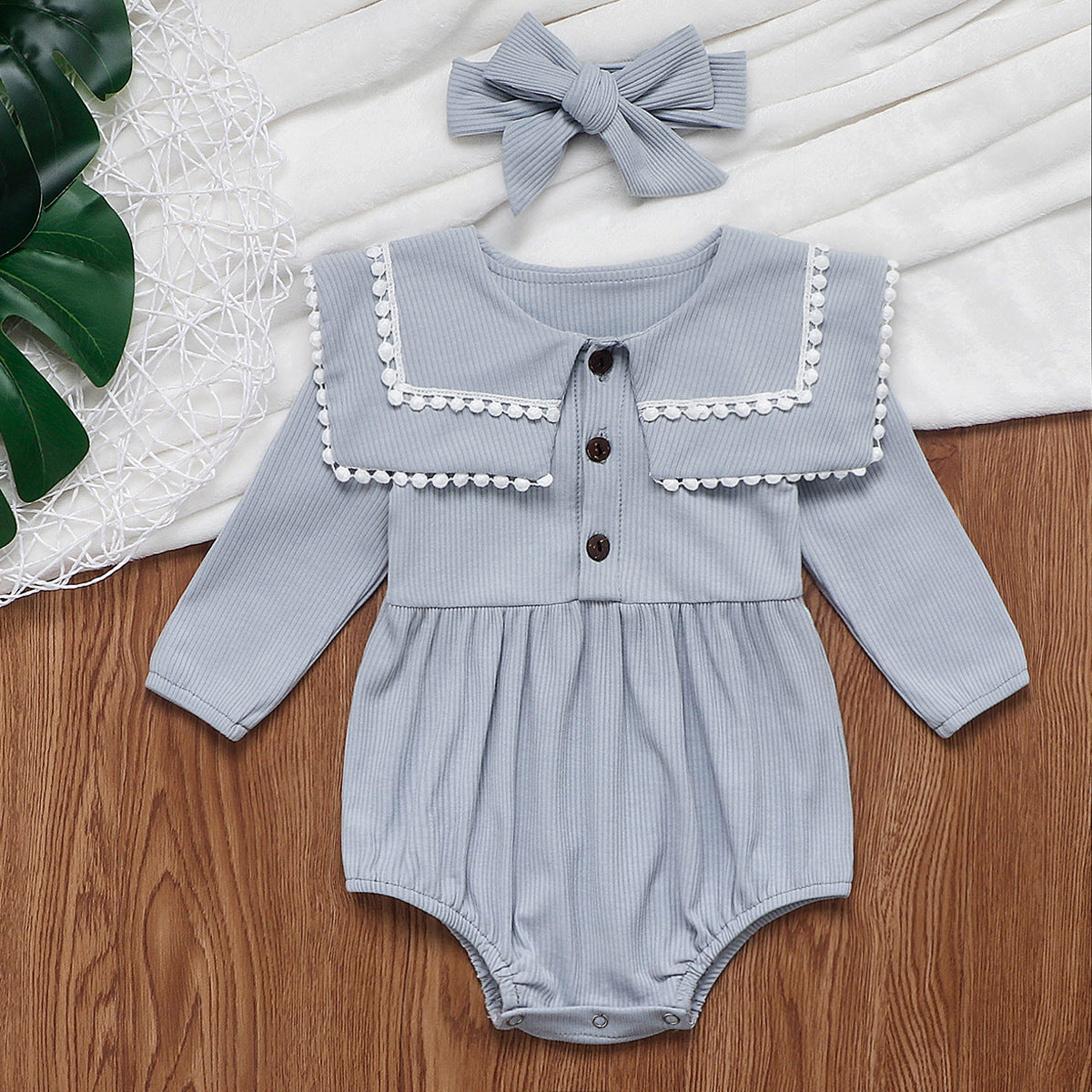 Sweet Ruffle Collar Baby Jumpsuit for Kids