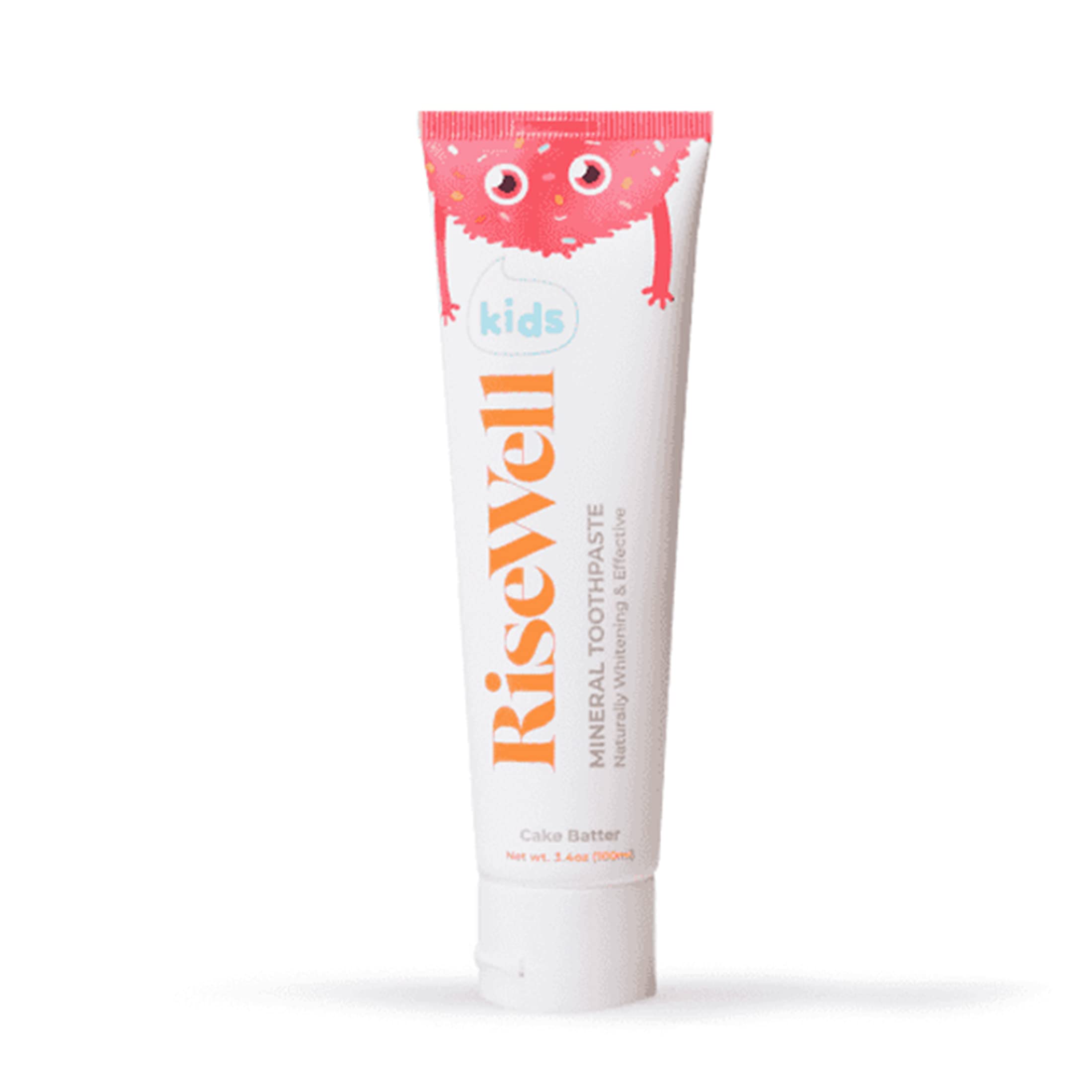 RiseWell Kids Mineral Toothpaste - Kids Hydroxyapatite Toothpaste Safe to Swallow - Natural Fluoride Free Toothpaste Kids - Cake Batter 3.4 Oz