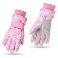 JANGANNSA Winter Kids Ski Gloves Boys Girls Cold Weather Snow Glove Waterproof Ski Snowboard Gloves with Fleece Lining (9-13 Years Pink)