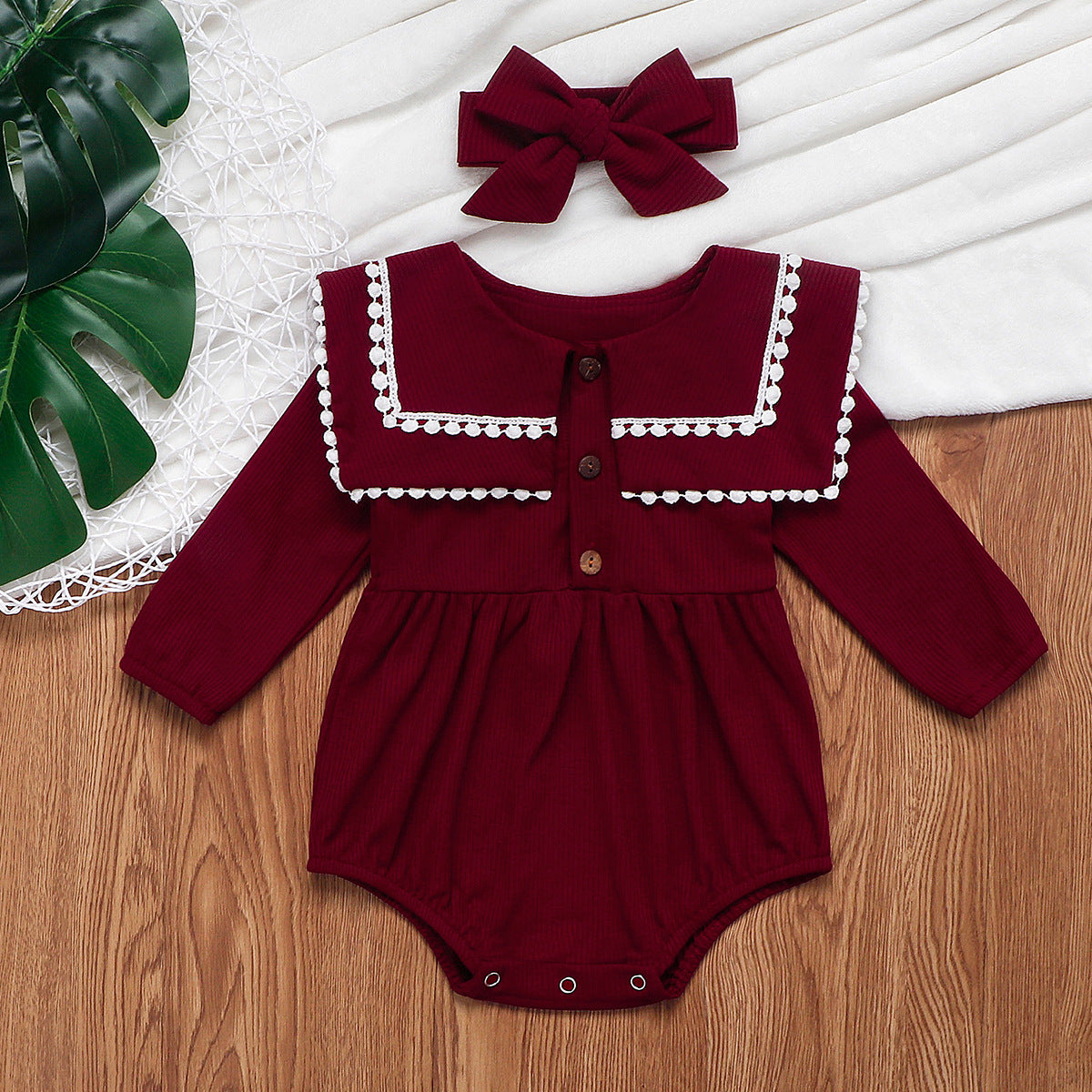 Sweet Ruffle Collar Baby Jumpsuit for Kids