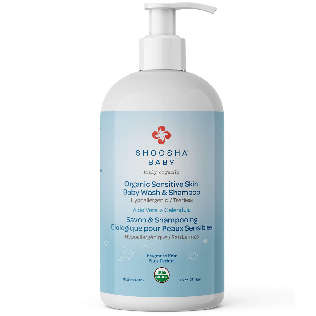 Shoosha USDA certified Organic Shampoo and Body Wash for babies and kids Great for Sensitive Skin All natural made from food grade ingredients Fragrance and Tear Free Hypoallergenic