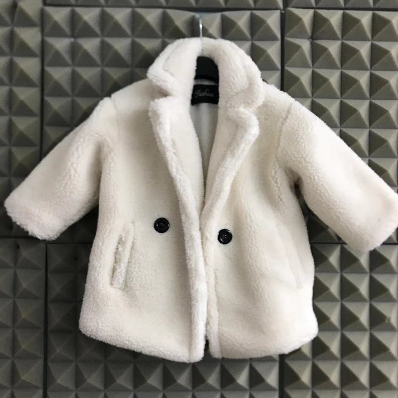 Lapel Cashmere Coat for Kids