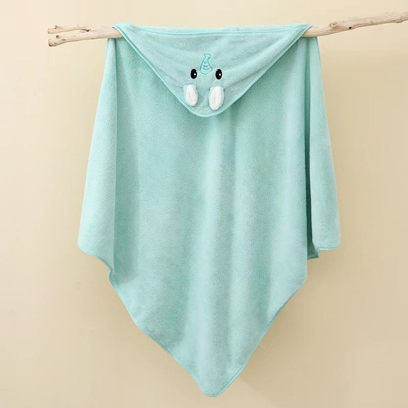 Soft Coral Fleece Hooded Towel for Babies and Kids
