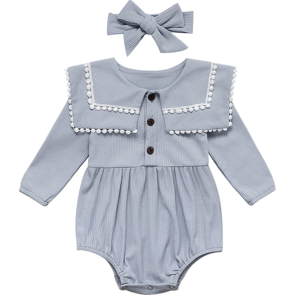 Sweet Ruffle Collar Baby Jumpsuit for Kids