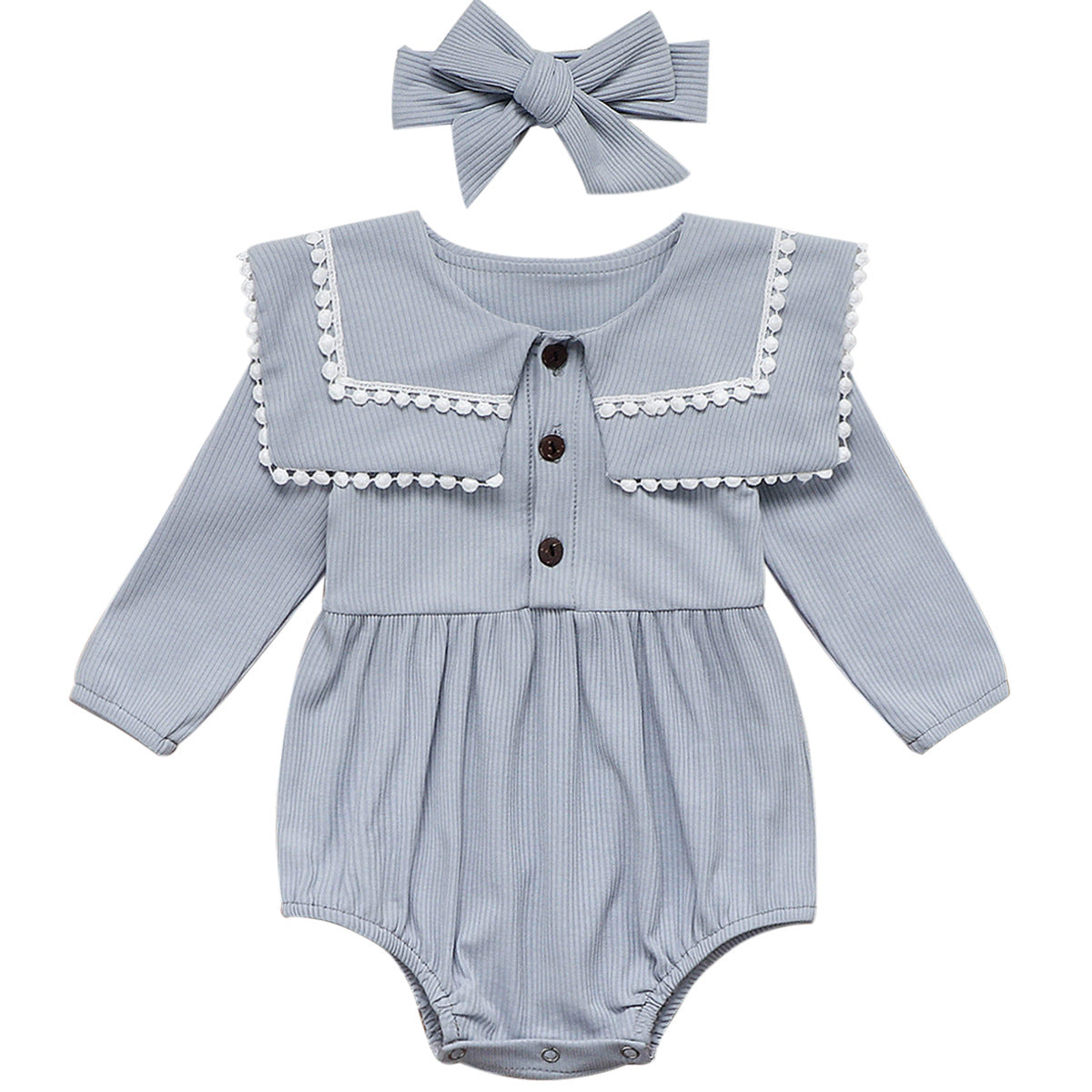 Sweet Ruffle Collar Baby Jumpsuit for Kids